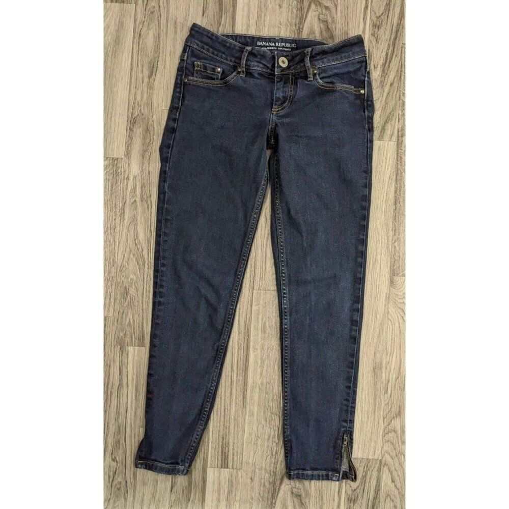 (3/$35) Banana Republic Womens Size 0 Classic Skinny Zipped Hem Denim Blue Jeans